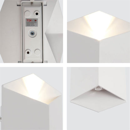 White Cuboid Up Down Outdoor Modern LED Wall Light
