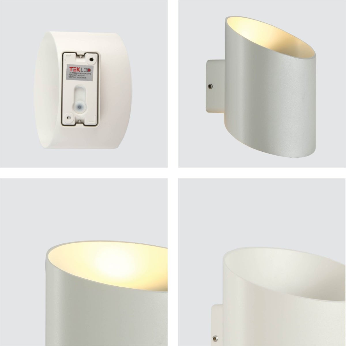 White Oblique Cylinder Up Down Outdoor Modern LED Wall Light