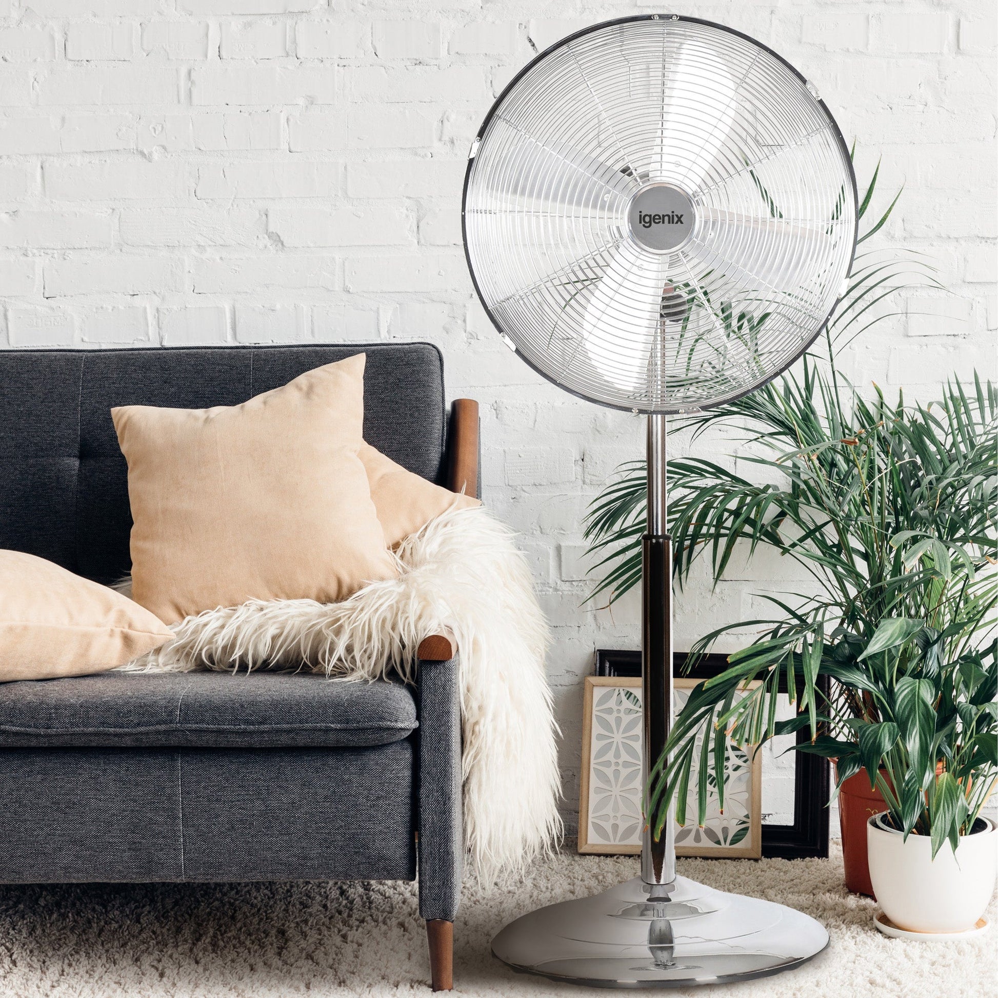 Igenix DF1660 16 Inch Chrome Pedestal Fan — e