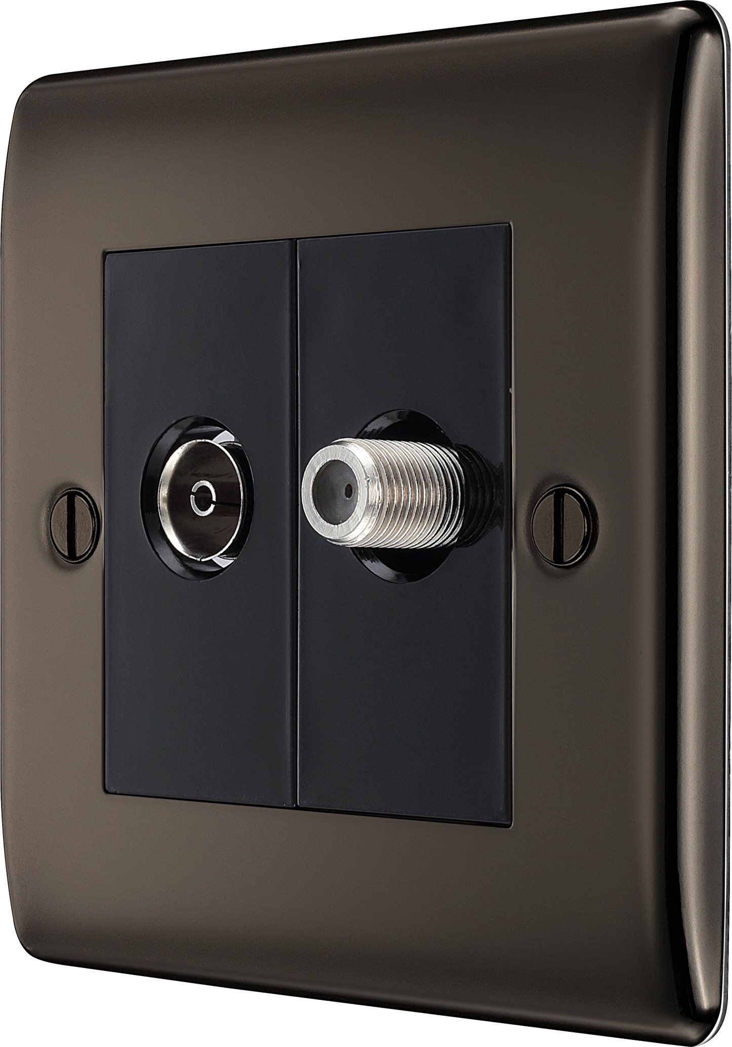 BG Nexus Metal Black Nickel Co-Axial & Satellite Socket