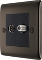 BG Nexus Metal Black Nickel Co-Axial & Satellite Socket