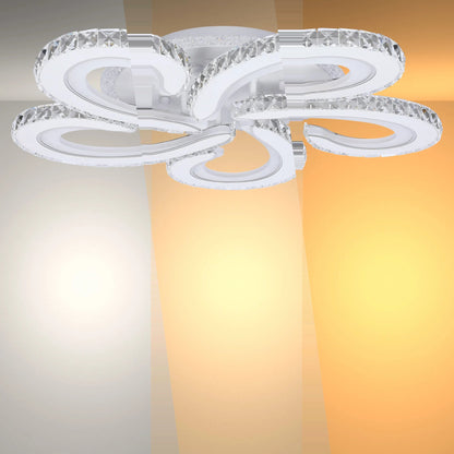 Crystal LED Ceiling Lights - Floral, Double Ring, Double Square, Quadruple Ring Designs