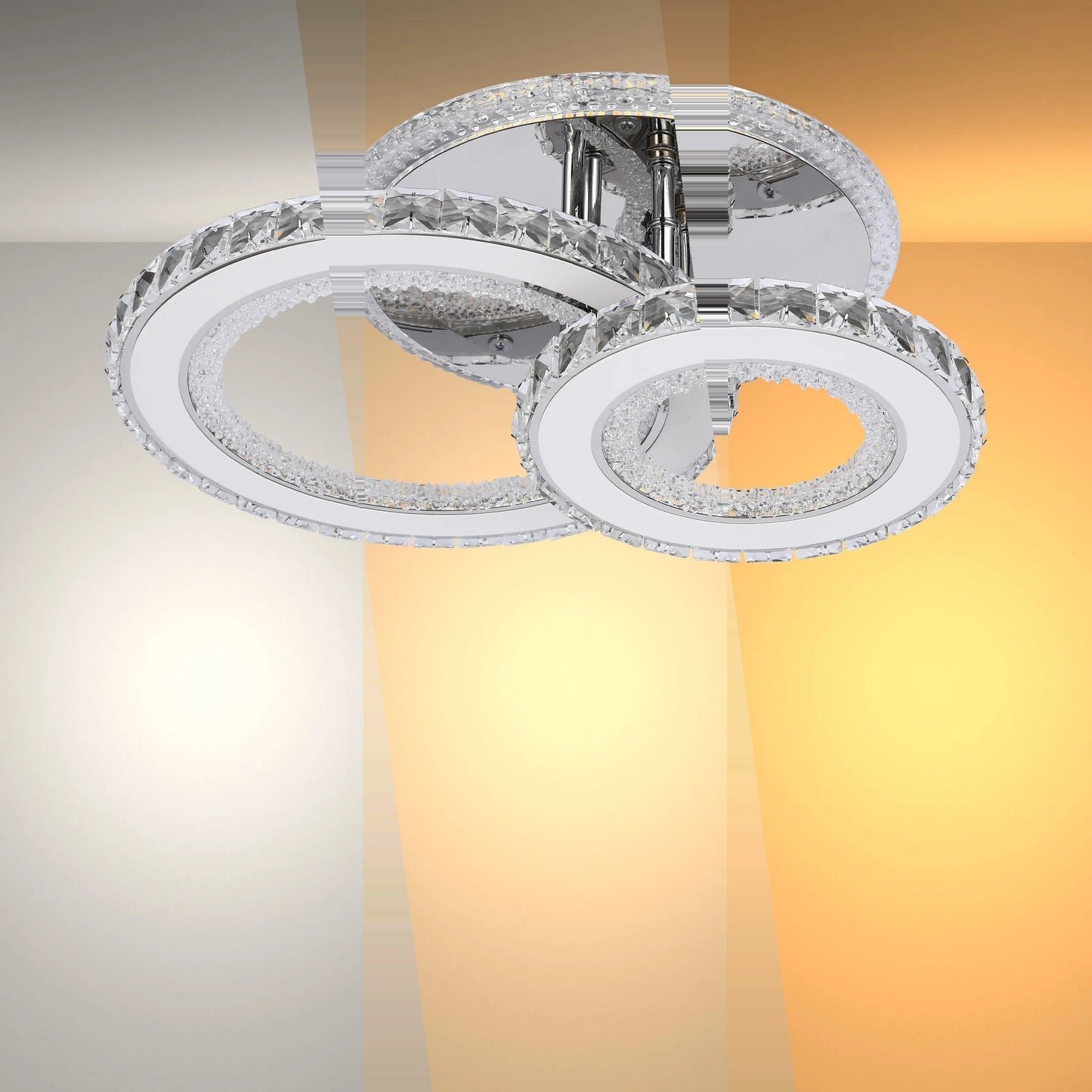 Crystal LED Ceiling Lights - Floral, Double Ring, Double Square, Quadruple Ring Designs
