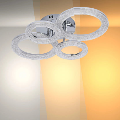 Crystal LED Ceiling Lights - Floral, Double Ring, Double Square, Quadruple Ring Designs
