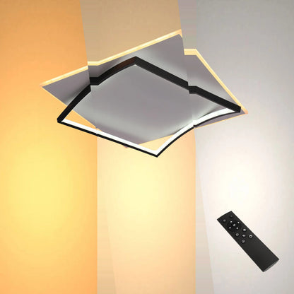 Curved-Frame LED Ceiling Light, CCT Tunable with Remote, 72W, Flush Mount