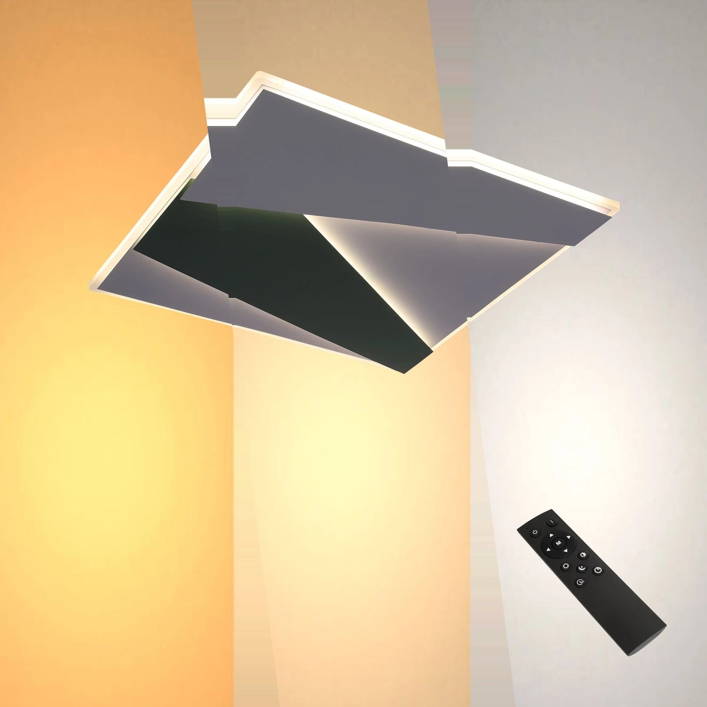 Layered LED Ceiling Light with Hidden Lighting, Flush Mount