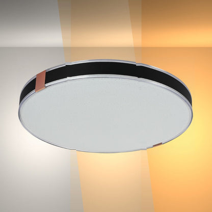 Modern Flush Ceiling Lights with Black Frame and Bronze/Copper Accents