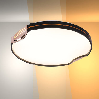 Modern Flush Ceiling Lights with Black Frame and Bronze/Copper Accents