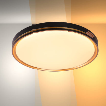 Modern Flush Ceiling Lights with Black Frame and Bronze/Copper Accents