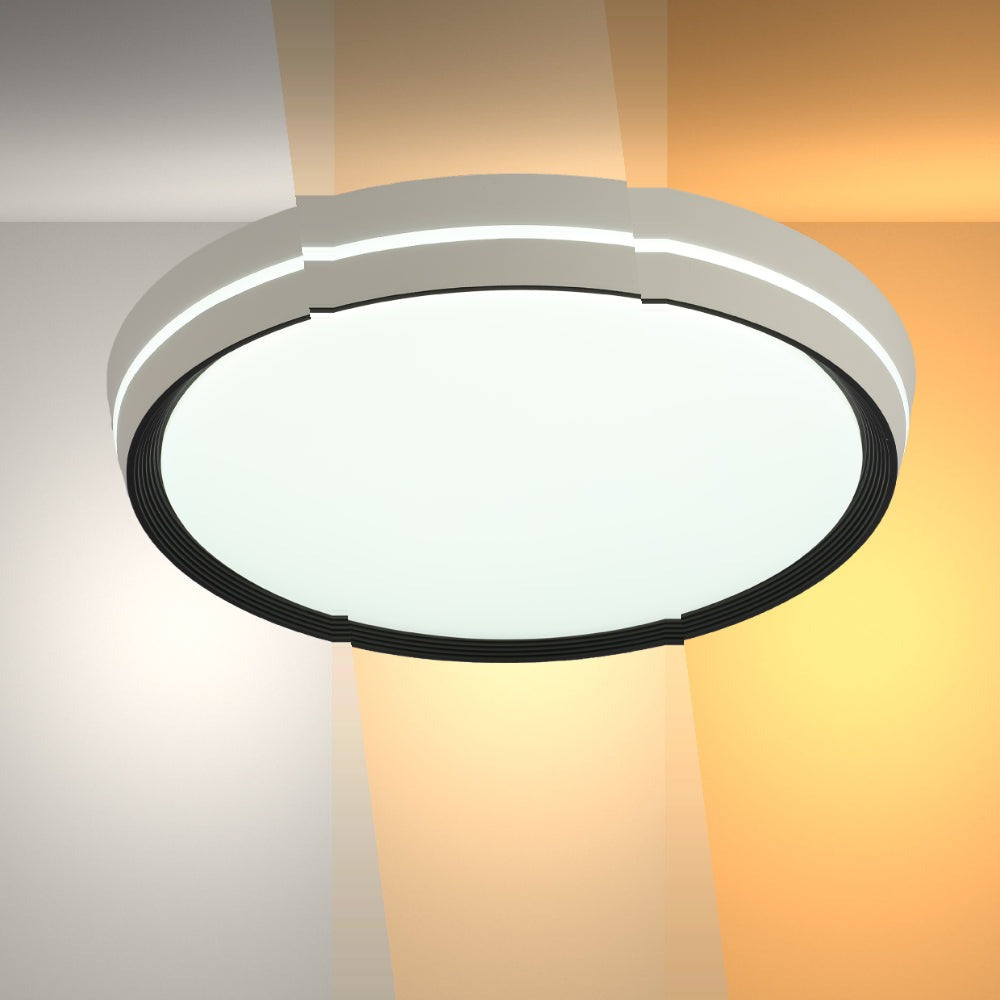 Modern Flush Mount Ceiling Light with Decorative Ring Accent