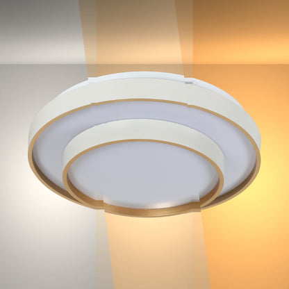Modern Two-Layer LED Flush Mount Ceiling Light with Remote Control