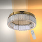 Ring Crystal Gold Flush Ceiling Chandelier Light with Remote Control 3 Colour