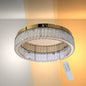 Ring Crystal Gold Flush Ceiling Chandelier Light with Remote Control 3 Colour
