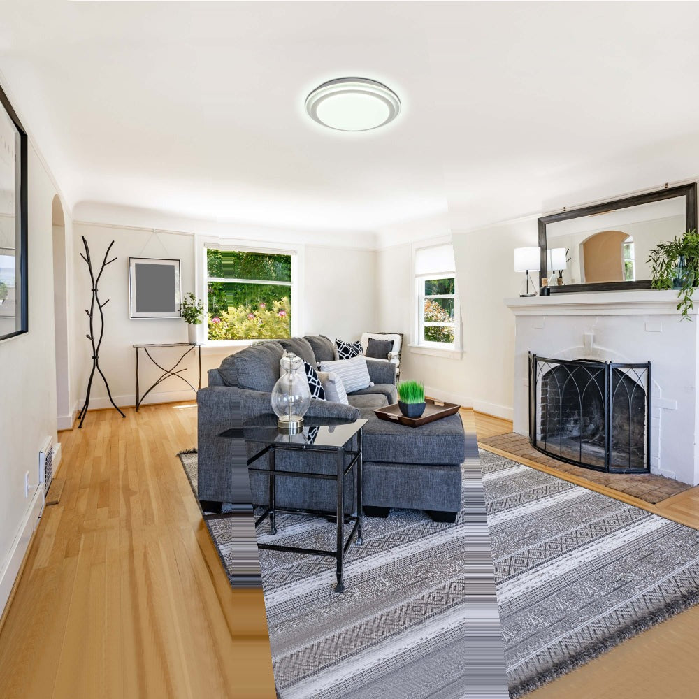 Serenity Halo Dual-Ring LED Flush Mount Ceiling Light