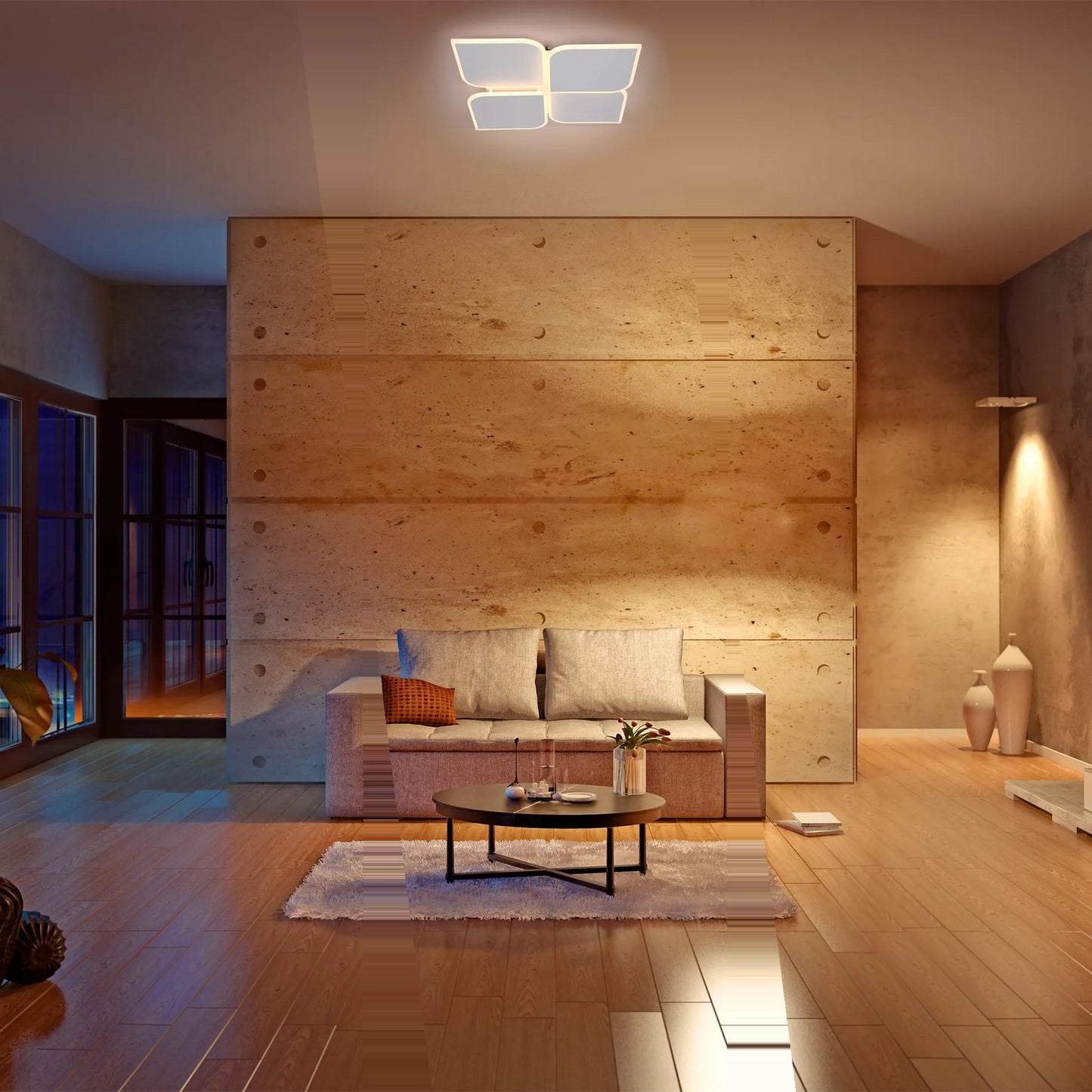 White LED Flush Mount Ceiling Light (Flower, Moon & Stars Designs)