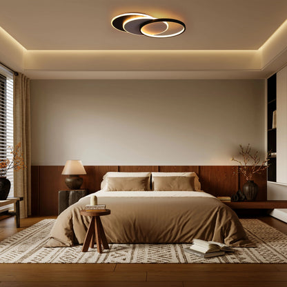 Dimmable CCT Tunable Overlapping Tray LED Ceiling Light with Remote for Bedrooms & Living Rooms