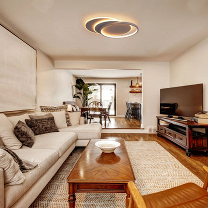 Dimmable CCT Tunable Overlapping Tray LED Ceiling Light with Remote for Bedrooms & Living Rooms