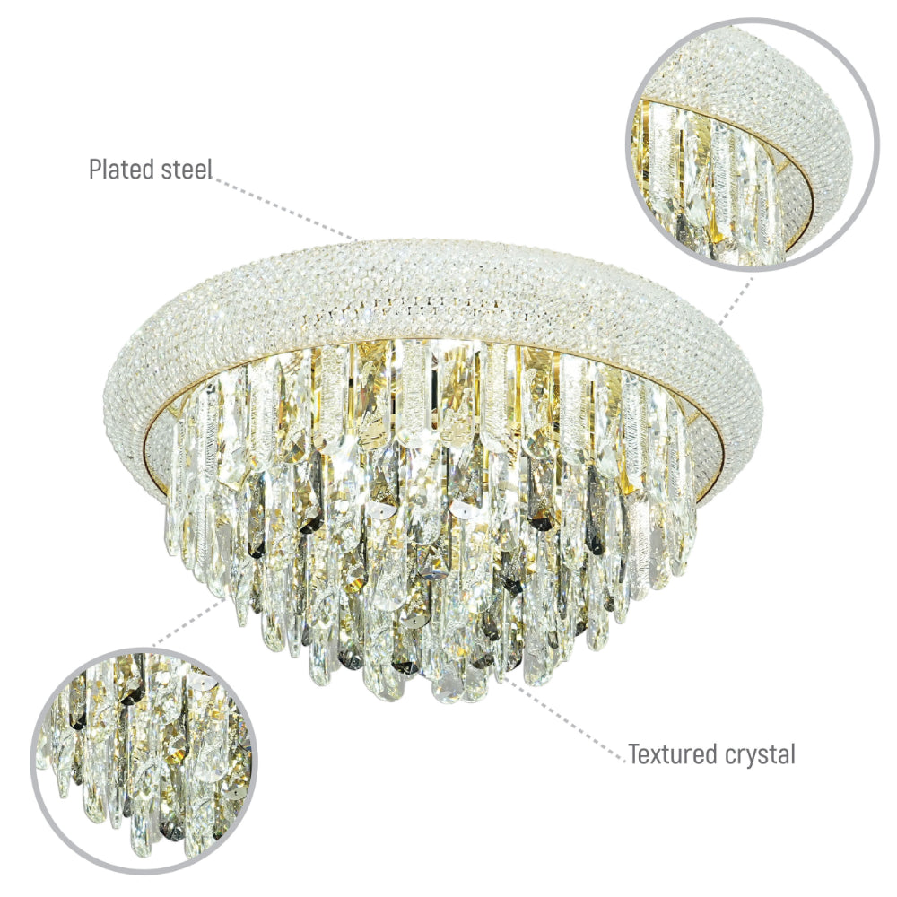 Alexandra Flush Crystal Chandelier Ceiling Light