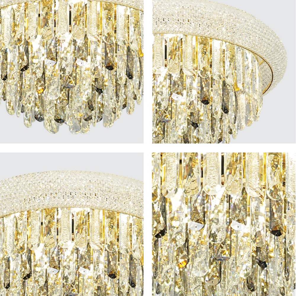 Alexandra Flush Crystal Chandelier Ceiling Light