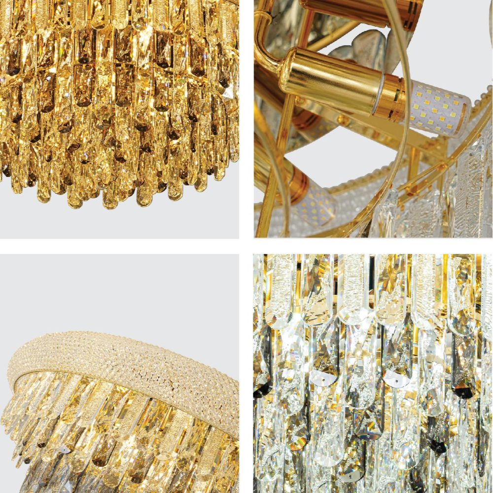 Alexandra Flush Crystal Chandelier Ceiling Light