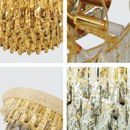 Alexandra Flush Crystal Chandelier Ceiling Light