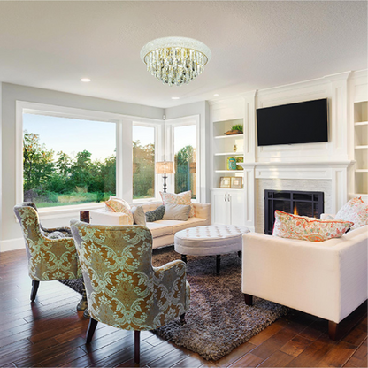 Alexandra Flush Crystal Chandelier Ceiling Light