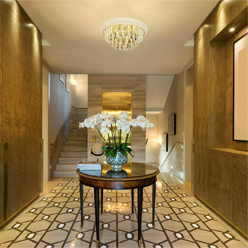 Alexandra Flush Crystal Chandelier Ceiling Light
