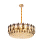 Deluxe Smoky Clear Crystal Modern Chandelier Light Gold