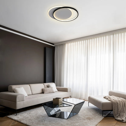 Dual-Ring LED Ceiling Light, CCT Tunable Dimmable with Remote, Flush Mount