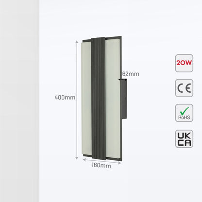 Duallit LED Outdoor Wall Light 20W 4000K