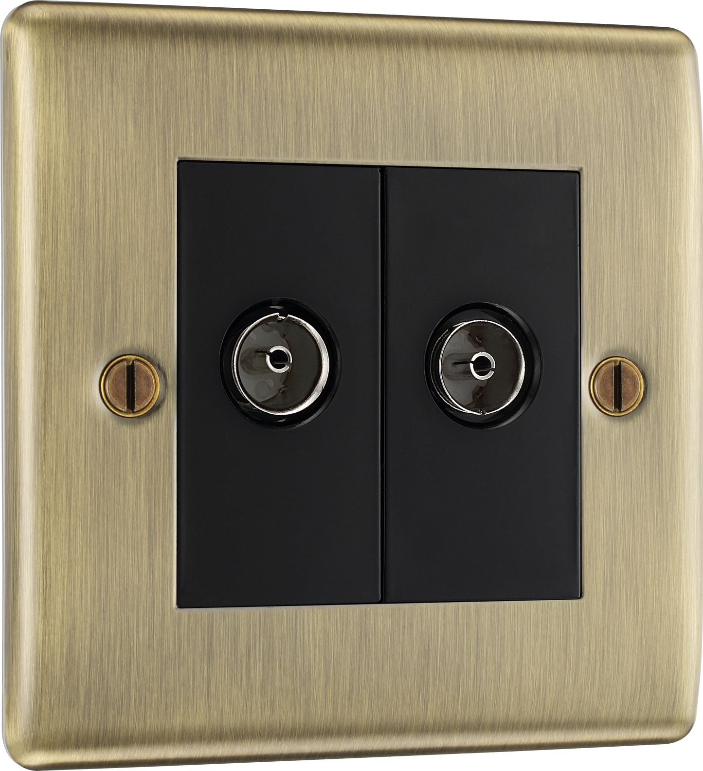 BG Nexus Metal Antique Brass Co-Axial & Satellite Sockets