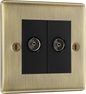 BG Nexus Metal Antique Brass Co-Axial & Satellite Sockets