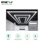 536W Designer Ceiling Light, 3-Rectangle Border, Black