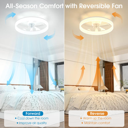 40cm Ceiling Fan with LED Light - White
