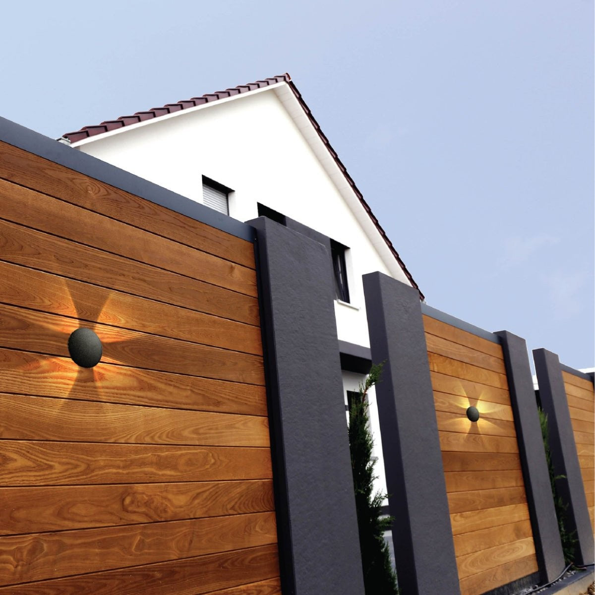 Black Compass 4 Way Outdoor Modern LED Wall Light