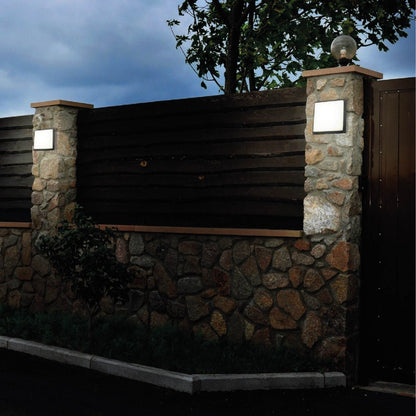 LED Diecast Wall Lamp, Square, 20W, IP54, Anthracite Grey, 250mm
