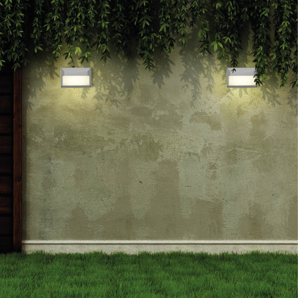 LED Diecast Wall Lamp, Rectangle Half, 20W 4000K, IP54, Grey