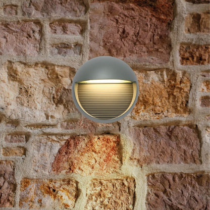 LED Diecast Aluminium Round Stair and Wall Light 5W IP54 Grey
