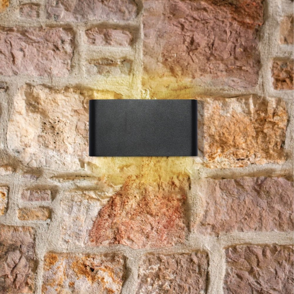Black Slim Cuboid Up Down Outdoor Modern LED Wall Washer Light