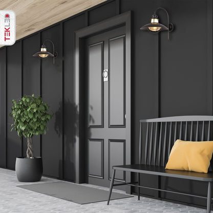 Sunflower Cottage Style Outdoor Wall Lamp, Matt Black, E27