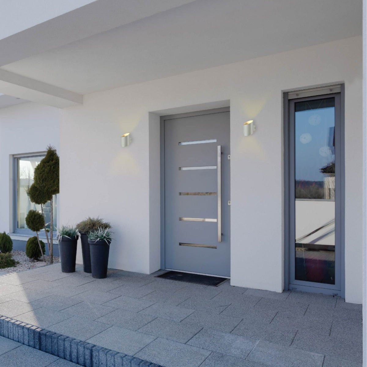 White Oblique Cylinder Up Down Outdoor Modern LED Wall Light