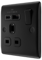 BG Nexus Metal Matt Black USB Charging Socket