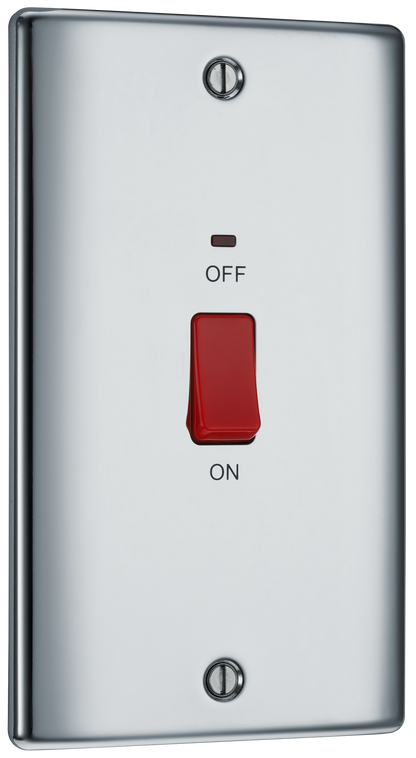 BG Nexus Metal Polished Chrome 45A Double Pole Switch