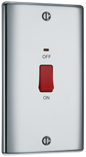 BG Nexus Metal Polished Chrome 45A Double Pole Switch