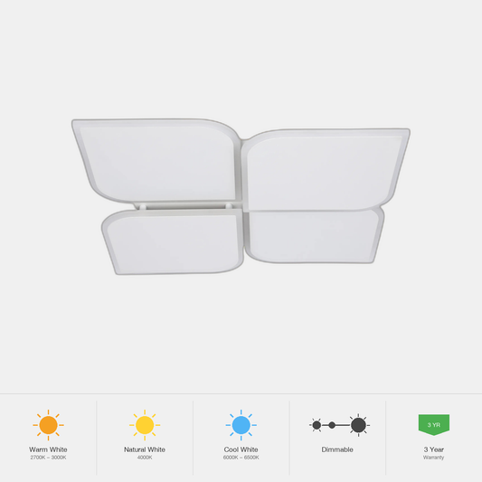 Tekled White LED Flush Mount Ceiling Light (Flower, Moon & Sta