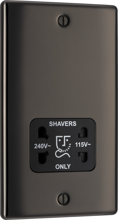 BG Nexus Metal Black Nickel Shaver Socket