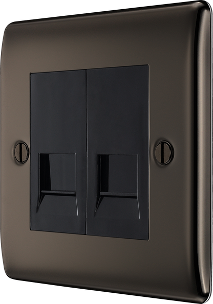 BG Nexus Metal Black Nickel Telephone & Data Outlet