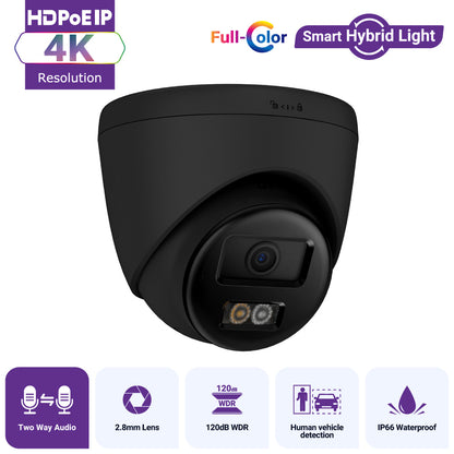 Hizone Pro 4K ColorVU Camera, 2-Way Audio, Black – HZ-IPC800M-B