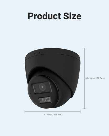 Hizone Pro 4K Hybrid Turret Cam, 2-Way Audio 40m, Black – HZ-TC800P-B