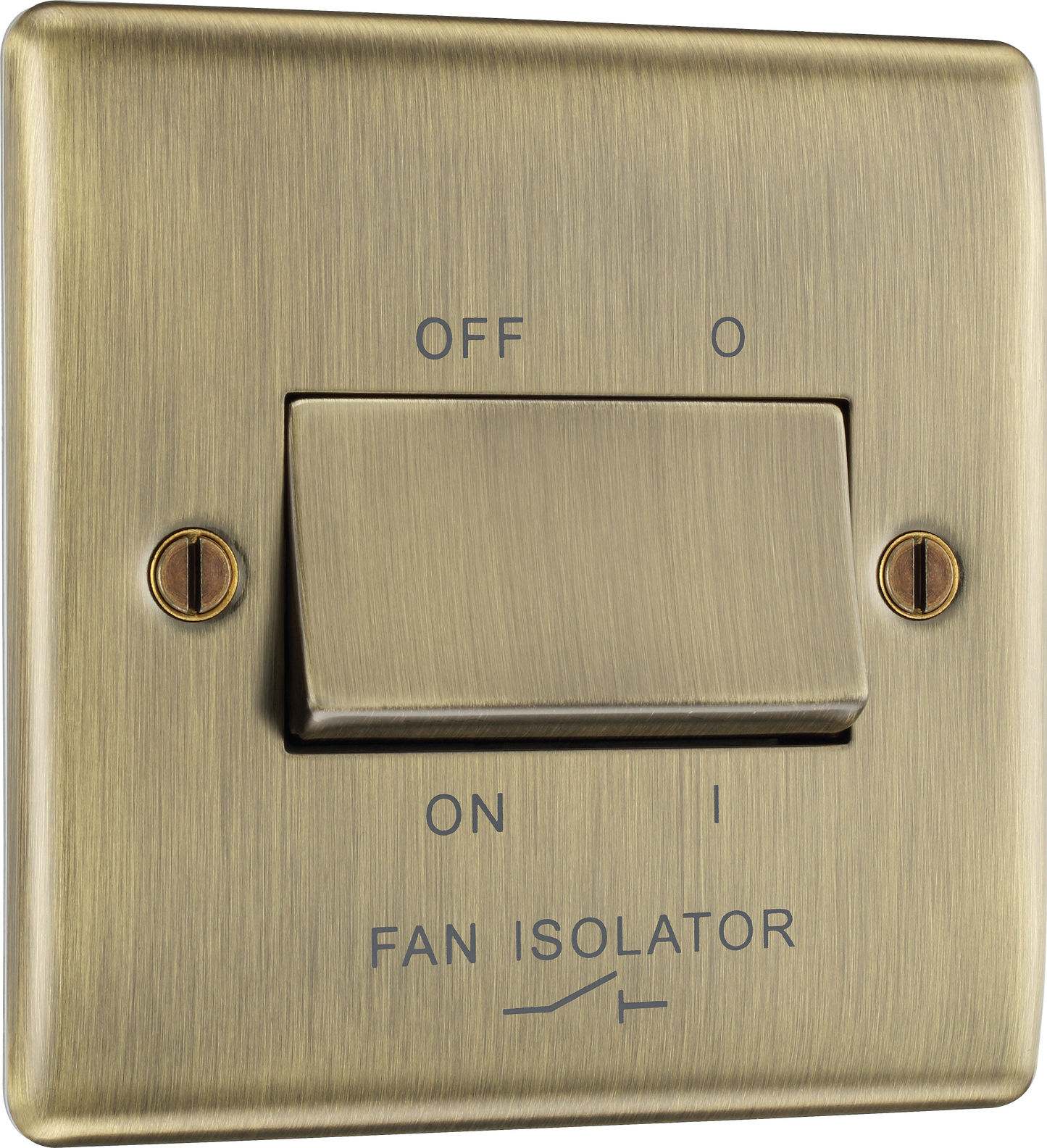 BG Nexus Metal Antique Brass 10A 3-Pole Fan Isolators